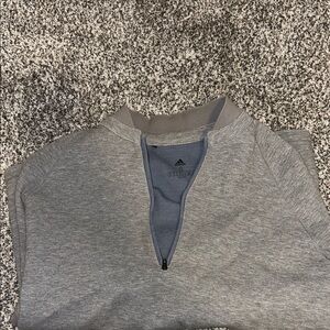 Adidas Heather Gray Quarter-Zip Top